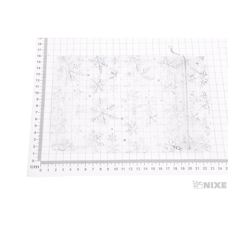 SÁČEK ORGANZA VLOČKA 15x23cm*STŘÍBRNÁ