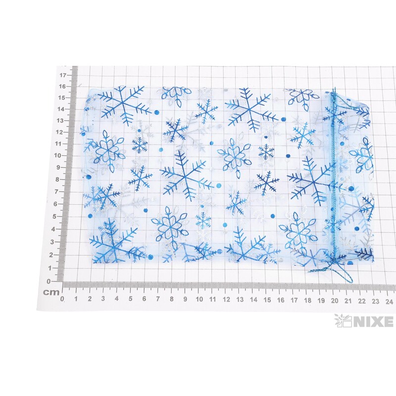 SÁČEK ORGANZA VLOČKA 15x23cm*MODRÁ