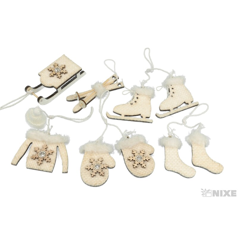 ZÁVĚS D VÁNOCE 10ks*BÍLÁ