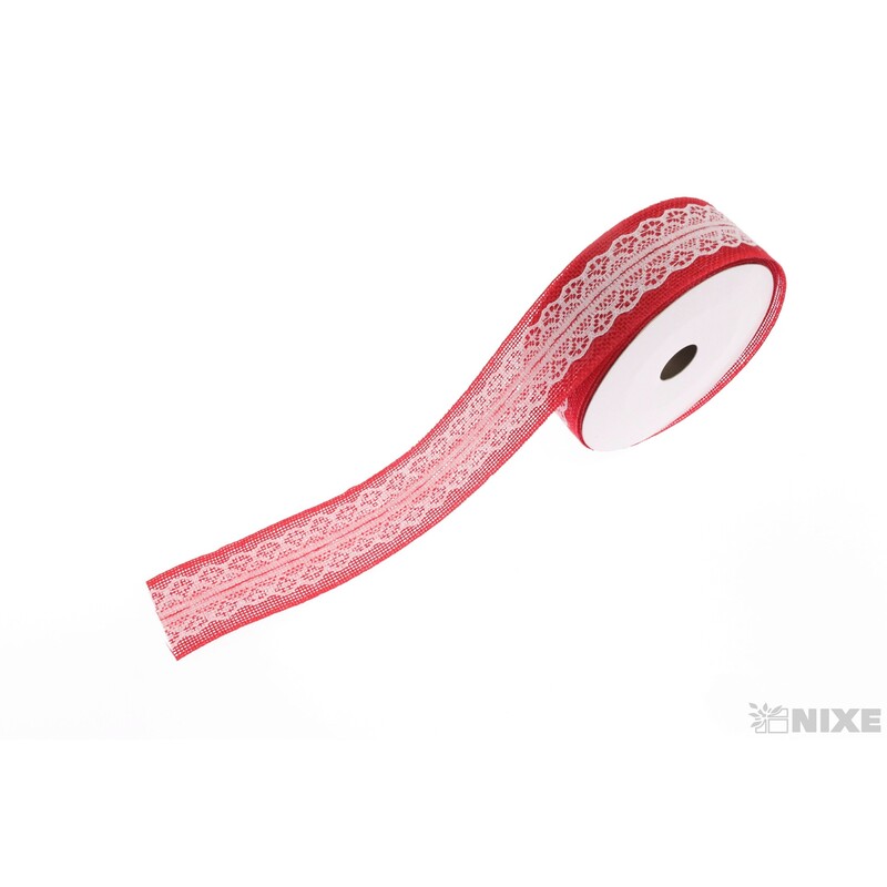 STUHA JUTA KRAJKA 40mmx9m*ČERVENÁ