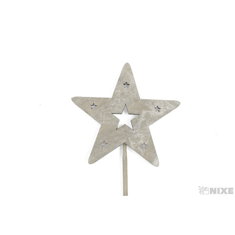 ZÁPICH HVĚZDA 7x29cm 5ks*ŠEDÁ