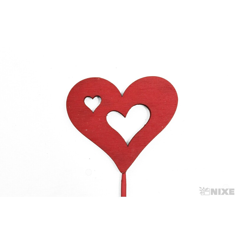 ZÁPICH SRDCE 6x30cm 5ks*ČERVENÁ