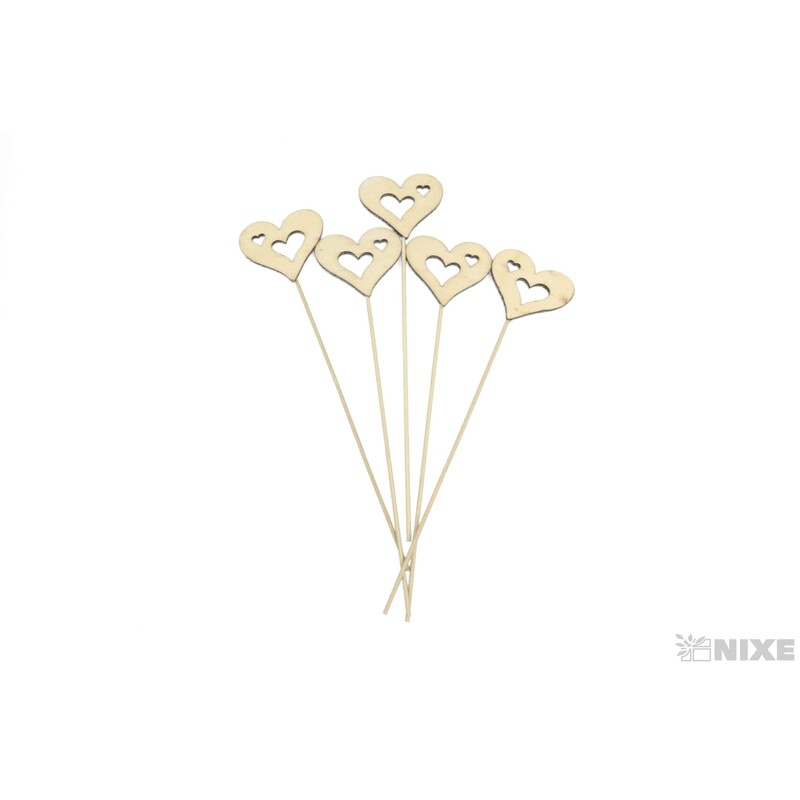 ZÁPICH SRDCE 7x30cm 5ks*PŘÍRODNÍ