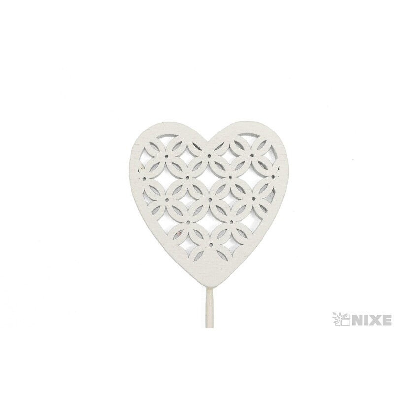 ZÁPICH SRDCE 7x30cm 5ks*BÍLÁ