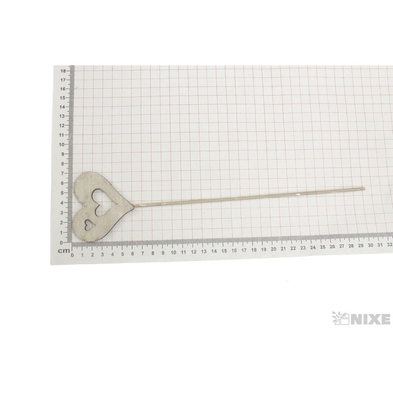 ZÁPICH SRDCE 6x30cm 5ks*ŠEDÁ