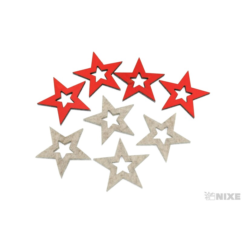 HVĚZDA 8ks 7cm*MIX BAREV