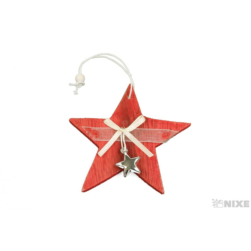 ZÁVĚS HVĚZDA D 10cm*ČERVENÁ