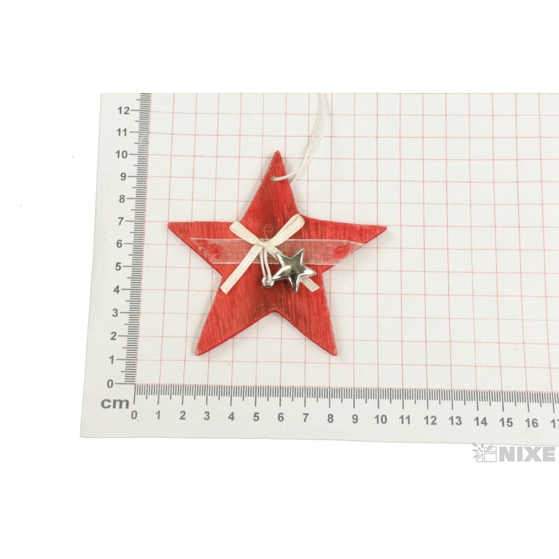 ZÁVĚS HVĚZDA D 10cm*ČERVENÁ