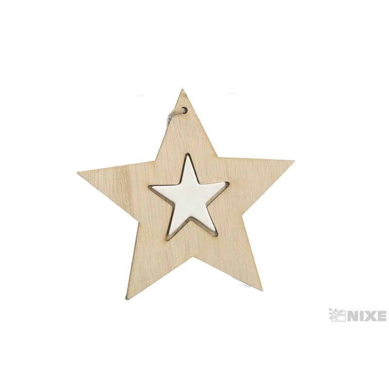 ZÁVĚS HVĚZDA D 11cm*PŘÍRODNÍ