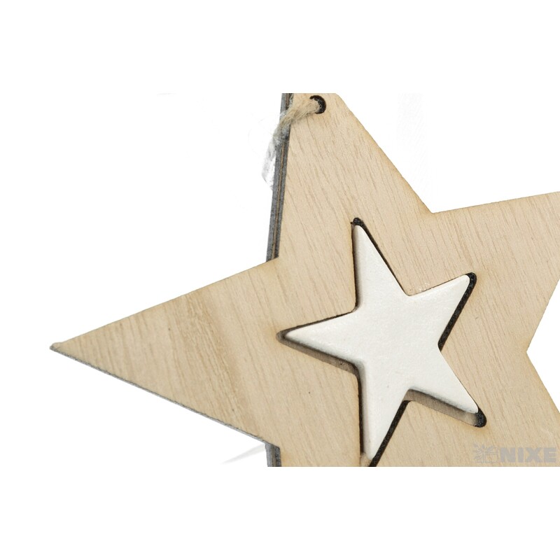 ZÁVĚS HVĚZDA D 11cm*PŘÍRODNÍ