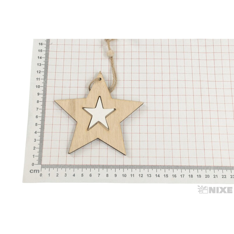 ZÁVĚS HVĚZDA D 11cm*PŘÍRODNÍ