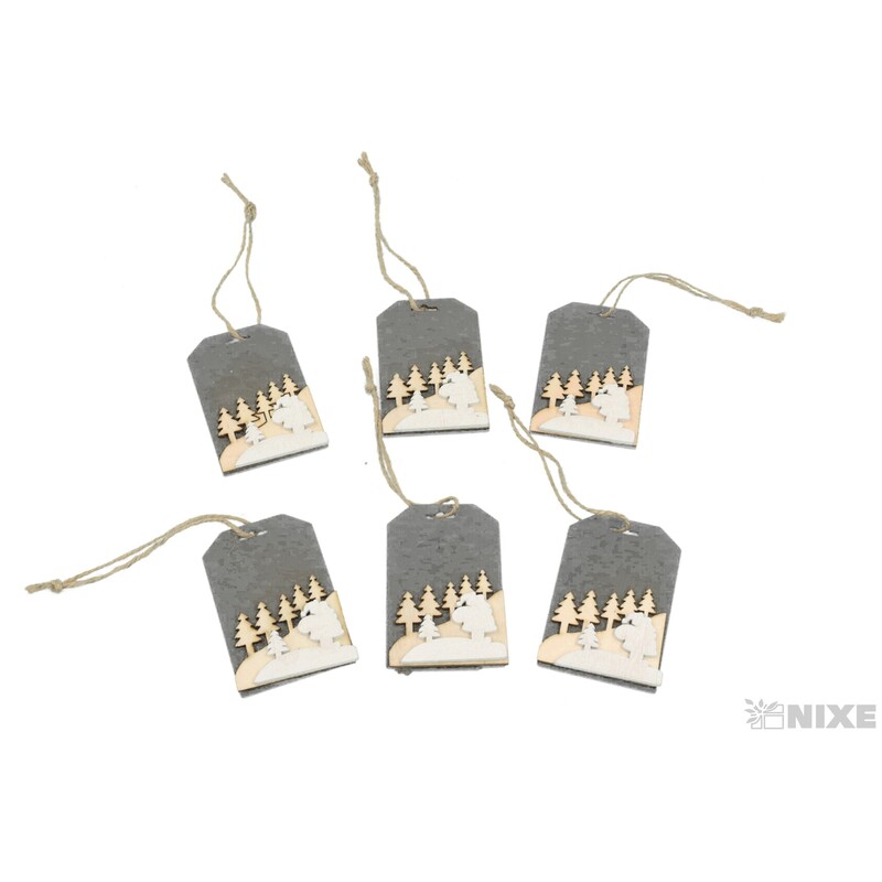 ZÁVĚS VÁNOCE D 5X8cm*6ks MIX BAREV