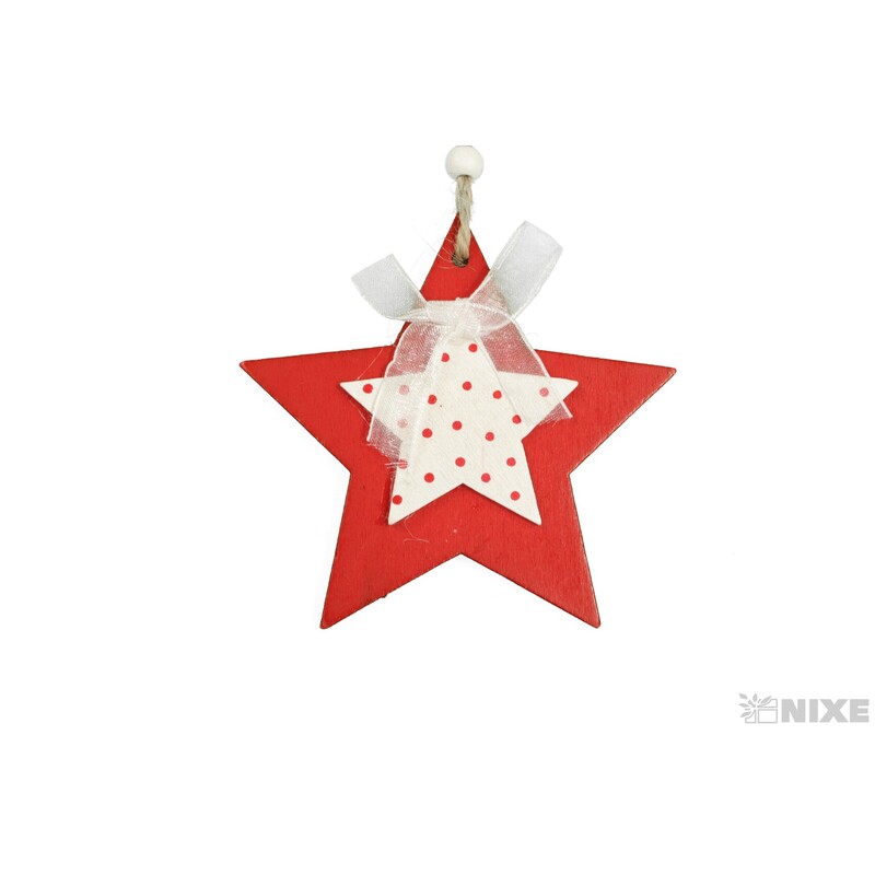 ZÁVĚS HVĚZDA D 8,5cm*ČERVENÁ