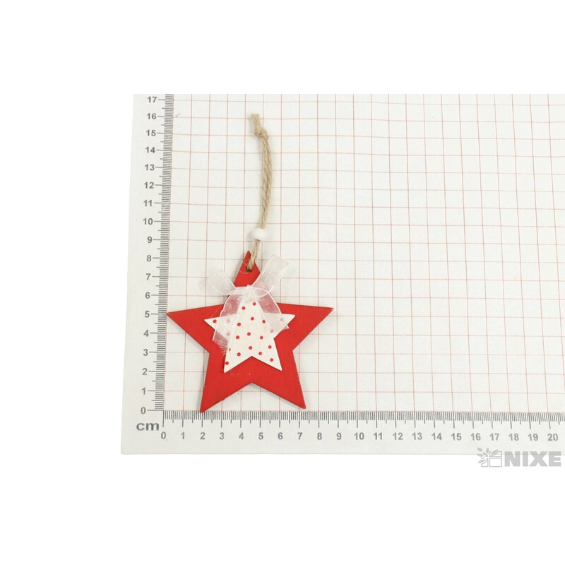 ZÁVĚS HVĚZDA D 8,5cm*ČERVENÁ