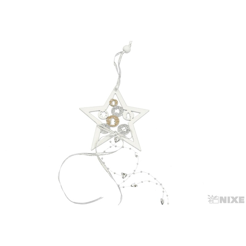 ZÁVĚS HVĚZDA D 11cm*BÍLÁ