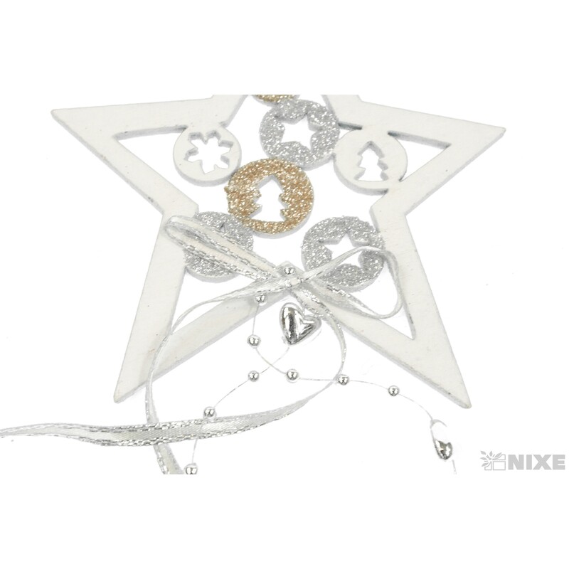 ZÁVĚS HVĚZDA D 11cm*BÍLÁ