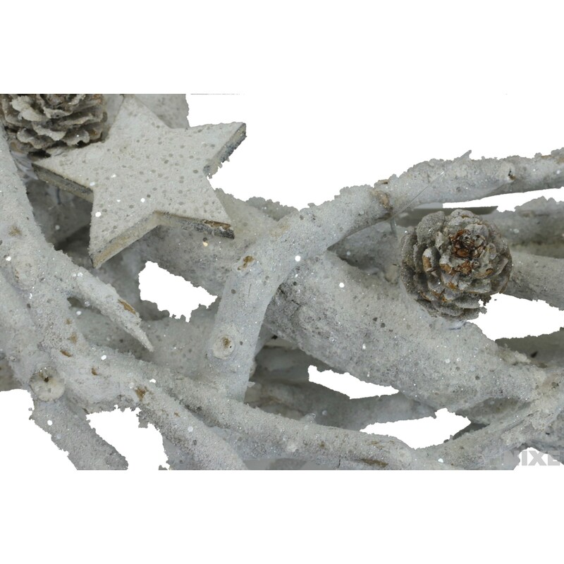 VĚNEC ZDOBENÝ 35cm*BÍLÁ