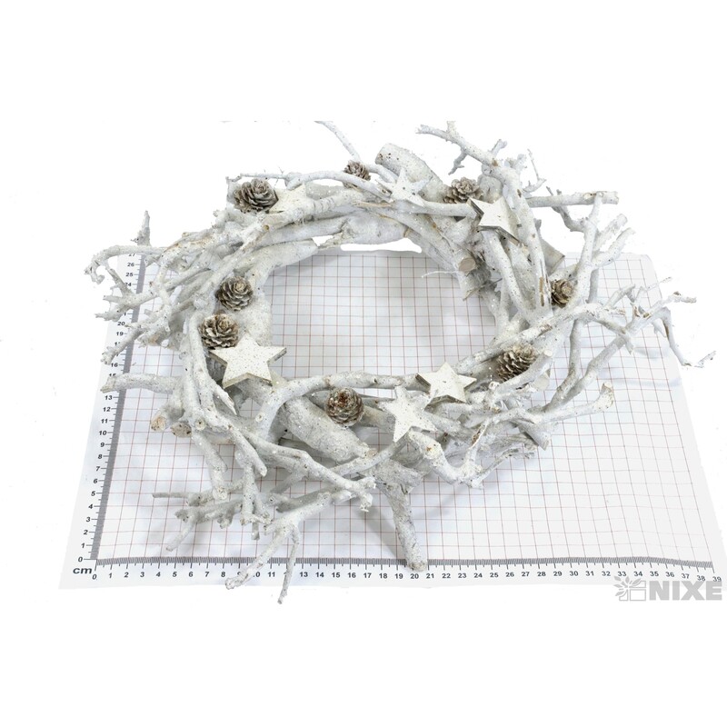 VĚNEC ZDOBENÝ 35cm*BÍLÁ