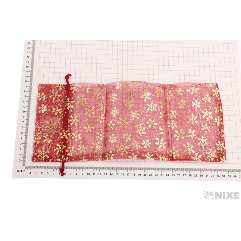 SÁČEK ORGANZA VLOČKA 14x34cm*ČERVENÁ