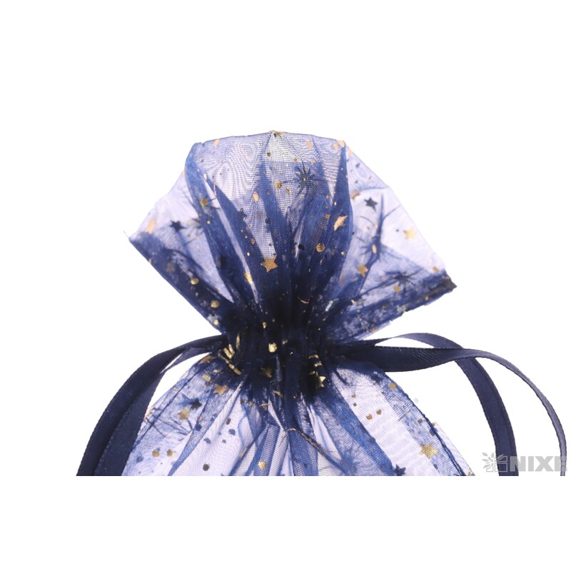 SÁČEK ORGANZA VLOČKA 14x34cm*MODRÁ