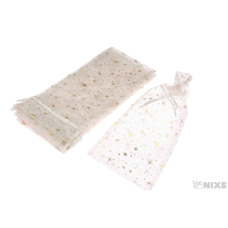 SÁČEK ORGANZA VLOČKA 14x34cm*BÍLÁ