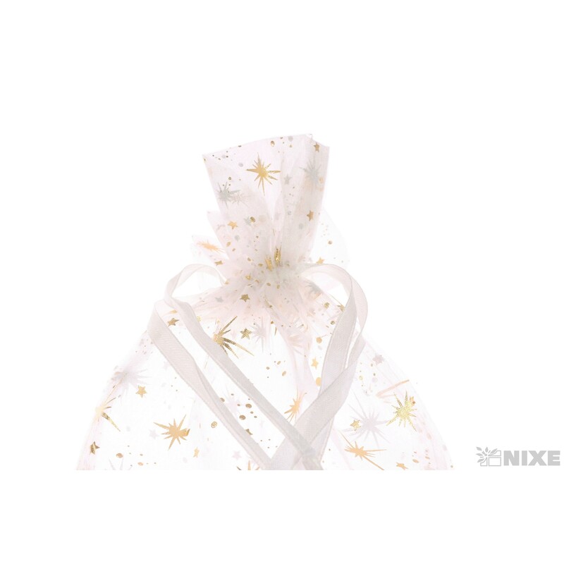 SÁČEK ORGANZA VLOČKA 14x34cm*BÍLÁ