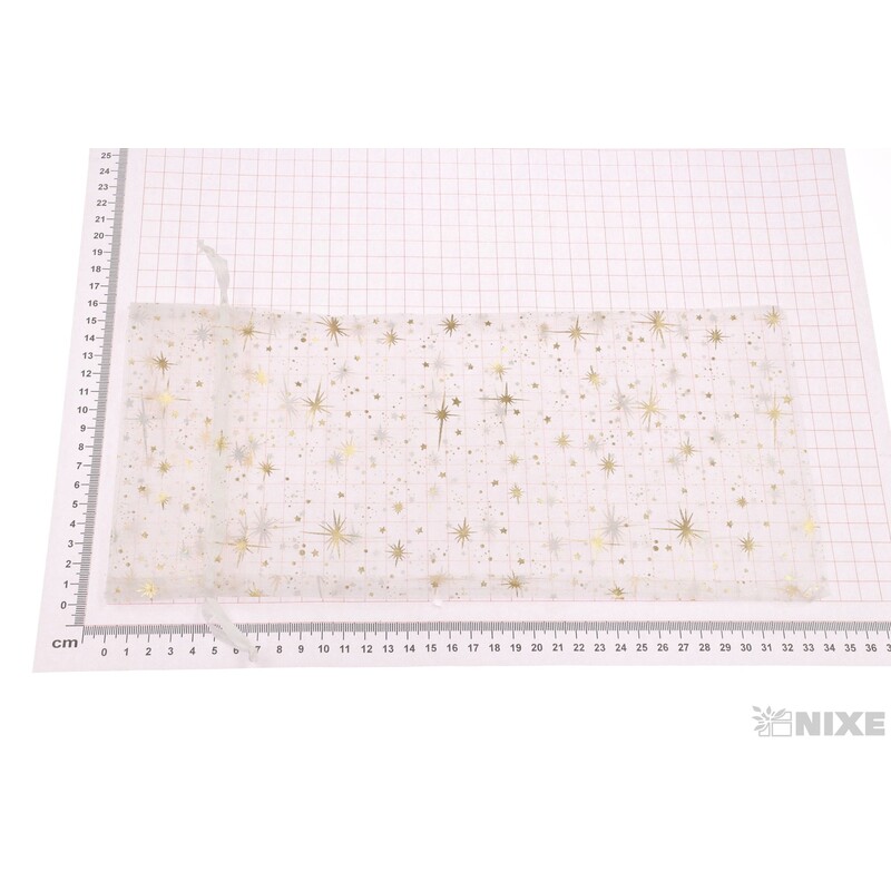 SÁČEK ORGANZA VLOČKA 14x34cm*BÍLÁ