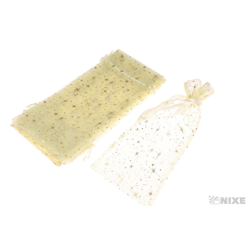 SÁČEK ORGANZA VLOČKA 14x34cm*KRÉMOVÁ