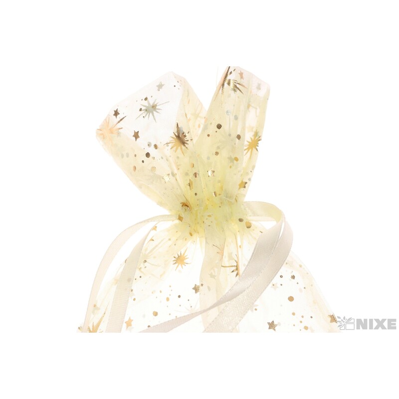 SÁČEK ORGANZA VLOČKA 14x34cm*KRÉMOVÁ