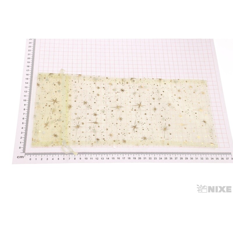 SÁČEK ORGANZA VLOČKA 14x34cm*KRÉMOVÁ