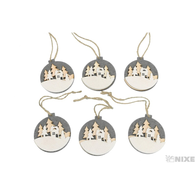 ZÁVĚS VÁNOCE D 5,5cm 6ks*MIX BAREV