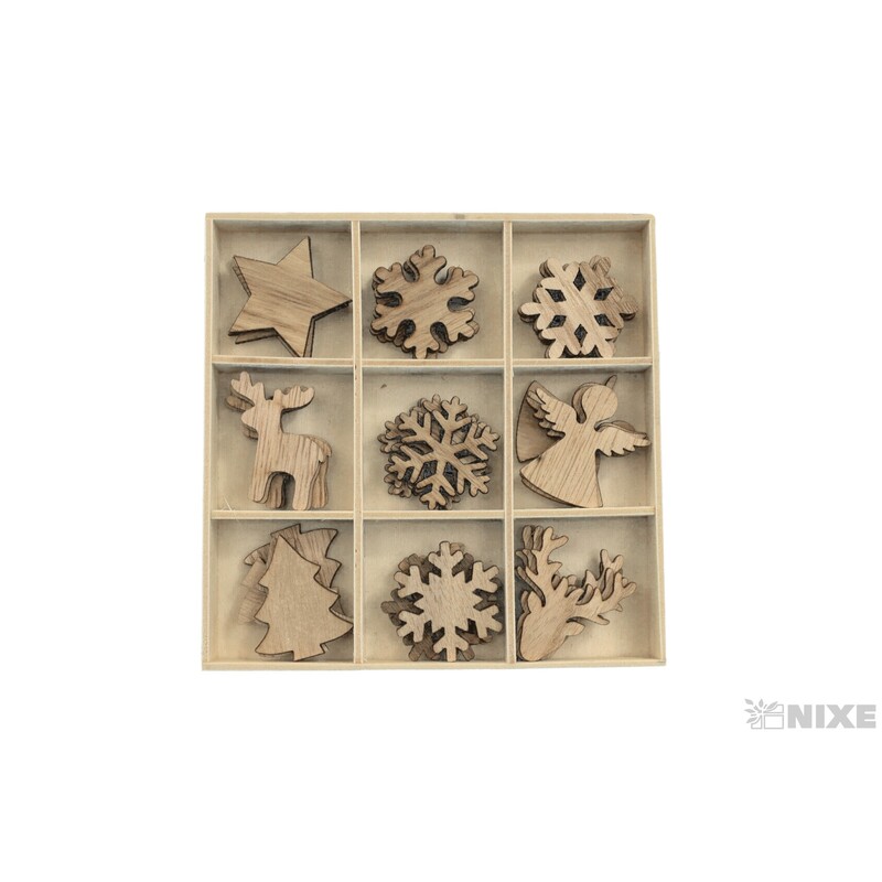 VÁNOCE D 3,5cm 36ks*PŘÍRODNÍ