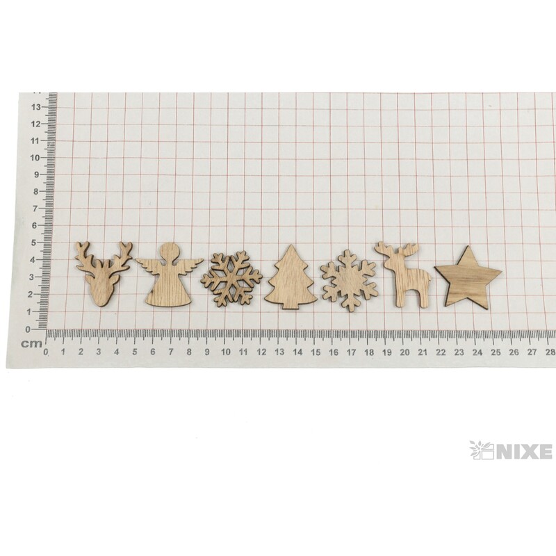 VÁNOCE D 3,5cm 36ks*PŘÍRODNÍ