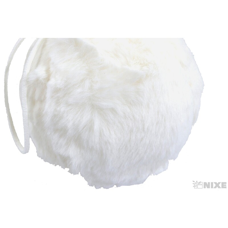 ZÁVĚS KOULE KOŽEŠINA 10cm*BÍLÁ