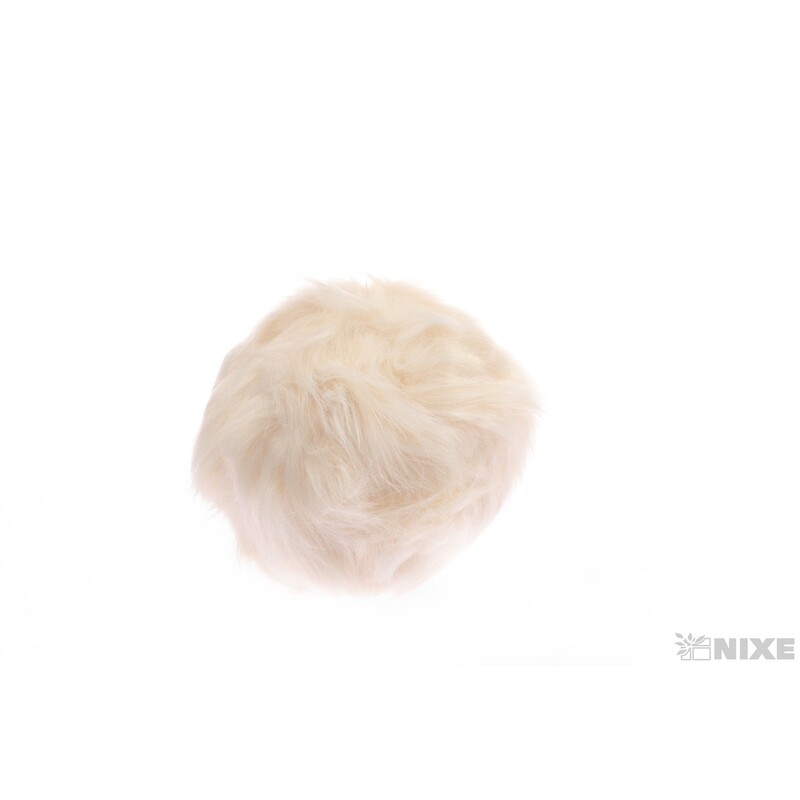 ZÁVĚS KOULE KOŽEŠINA 10cm*KRÉMOVÁ