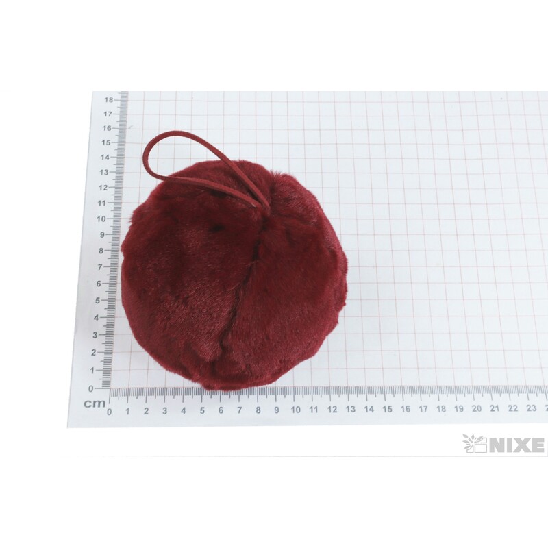 ZÁVĚS KOULE KOŽEŠINA 10cm*VÍNOVÁ