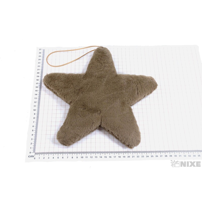 ZÁVĚS HVĚZDA KOŽEŠINA 25cm*HNĚDÁ