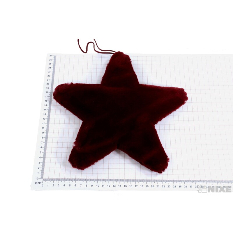 ZÁVĚS HVĚZDA KOŽEŠINA 25cm*VÍNOVÁ