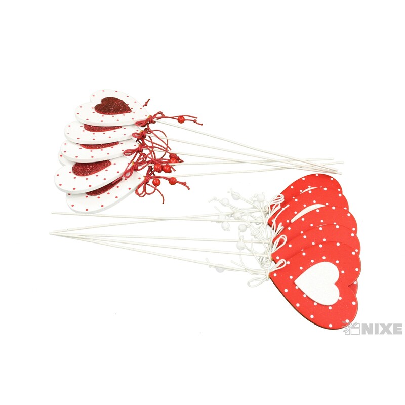 ZÁPICH SRDCE 8x27cm 10ks*MIX BAREV