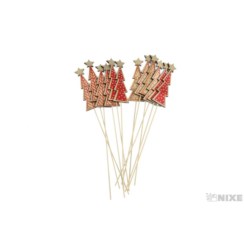 ZÁPICH STROMEČEK 11x32cm 12ks*ČERVENÁ