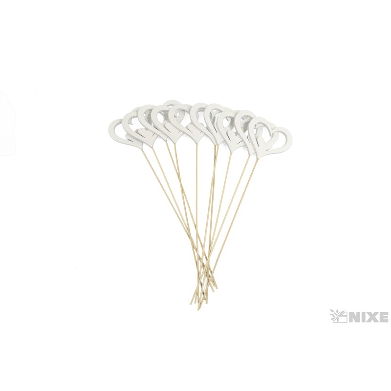 ZÁPICH D SRDCE 6x26cm 10ks*BÍLÁ