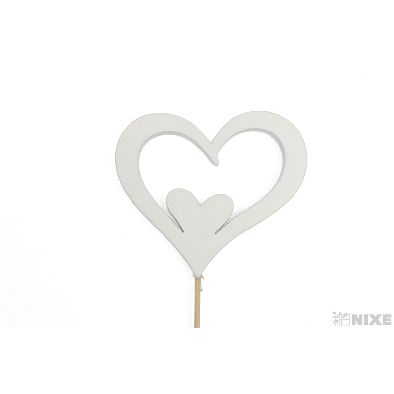 ZÁPICH D SRDCE 6x26cm 10ks*BÍLÁ