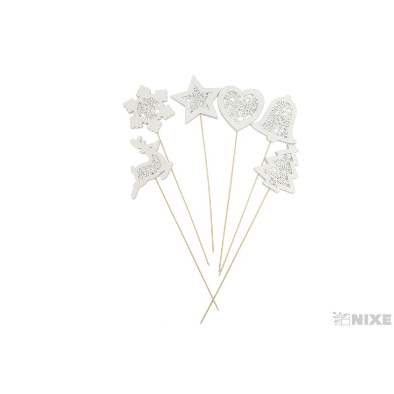 ZÁPICH D VÁNOCE 8x28cm 6ks*BÍLÁ