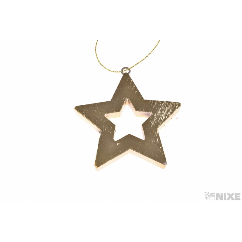 ZÁVĚS METAL HVĚZDA 7cm*ZLATÁ