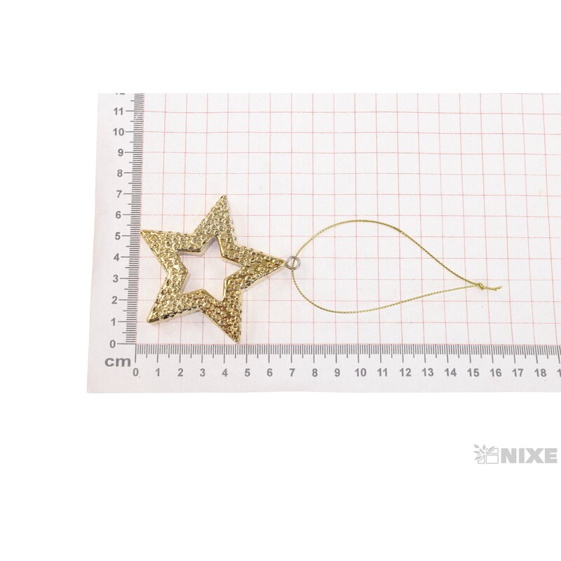 ZÁVĚS METAL HVĚZDA 7cm*ZLATÁ