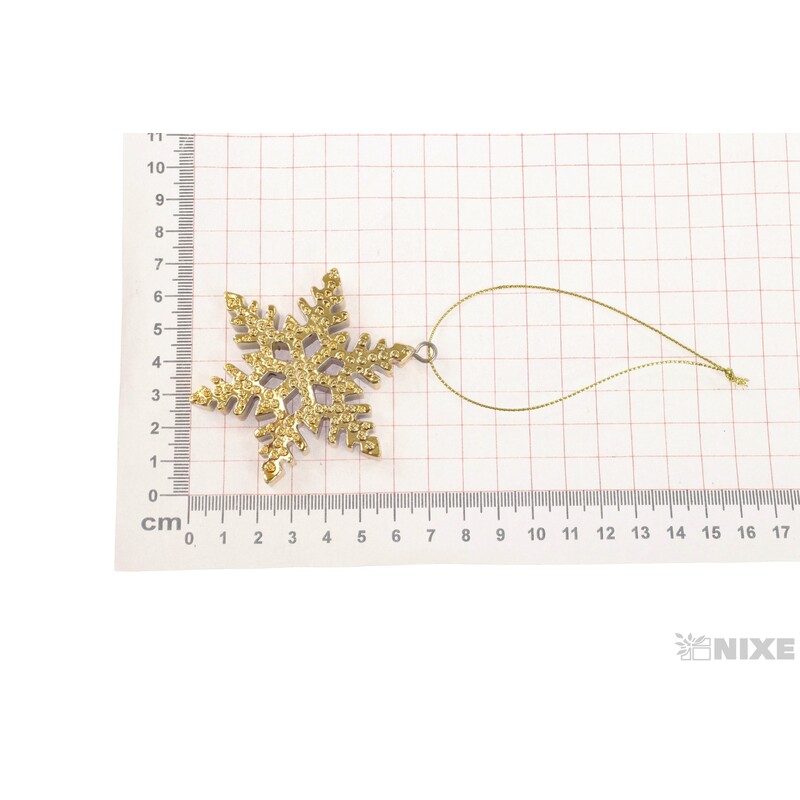 ZÁVĚS METAL VLOČKA 7cm*ZLATÁ