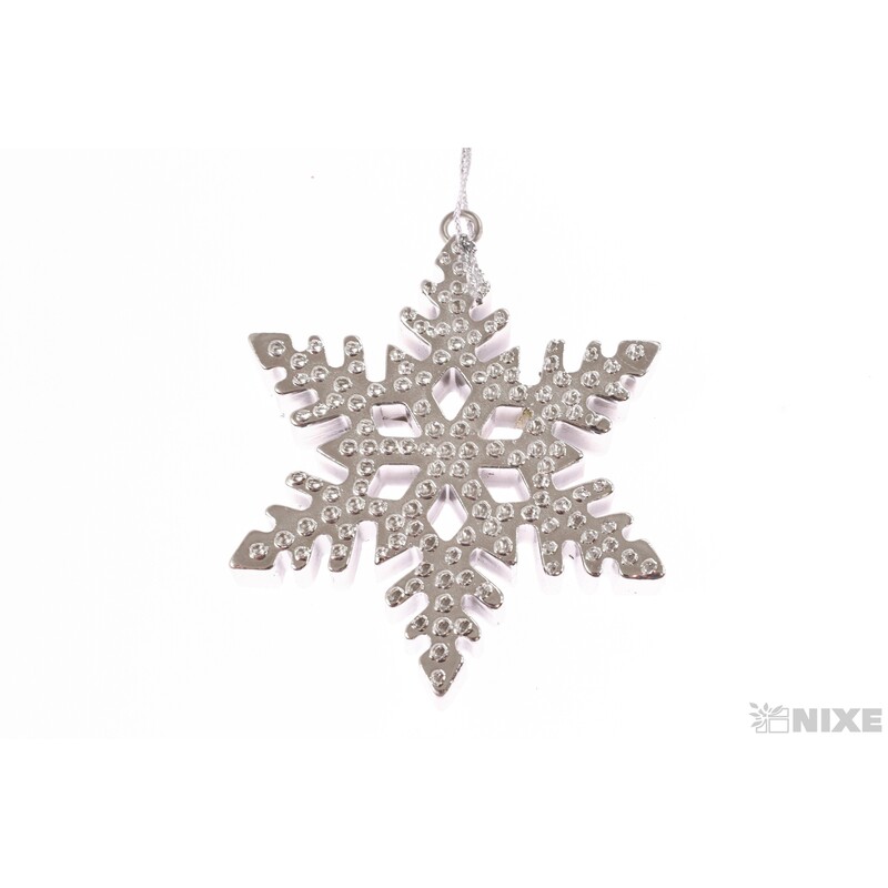 ZÁVĚS METAL VLOČKA 7cm*STŘÍBRNÁ