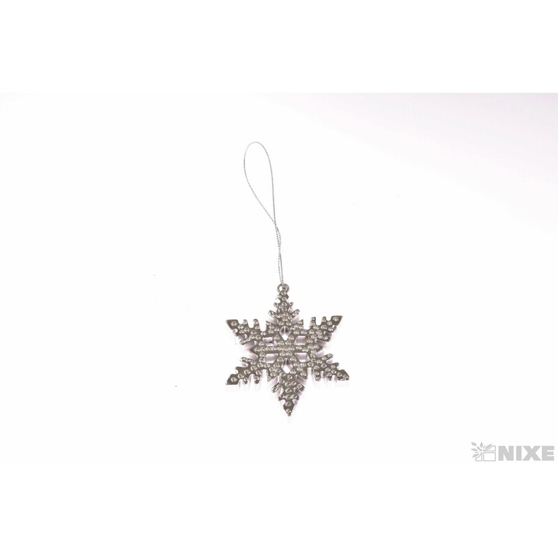 ZÁVĚS METAL VLOČKA 7cm*STŘÍBRNÁ