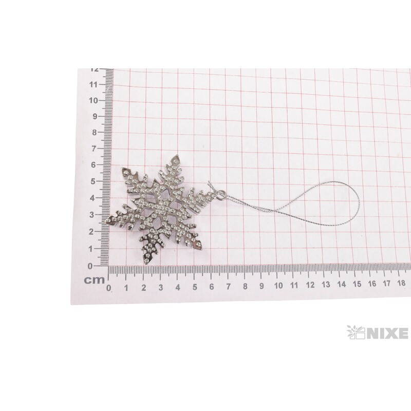 ZÁVĚS METAL VLOČKA 7cm*STŘÍBRNÁ