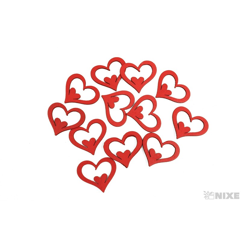 SRDCE NALEP. 3cm 12ks*ČERVENÁ